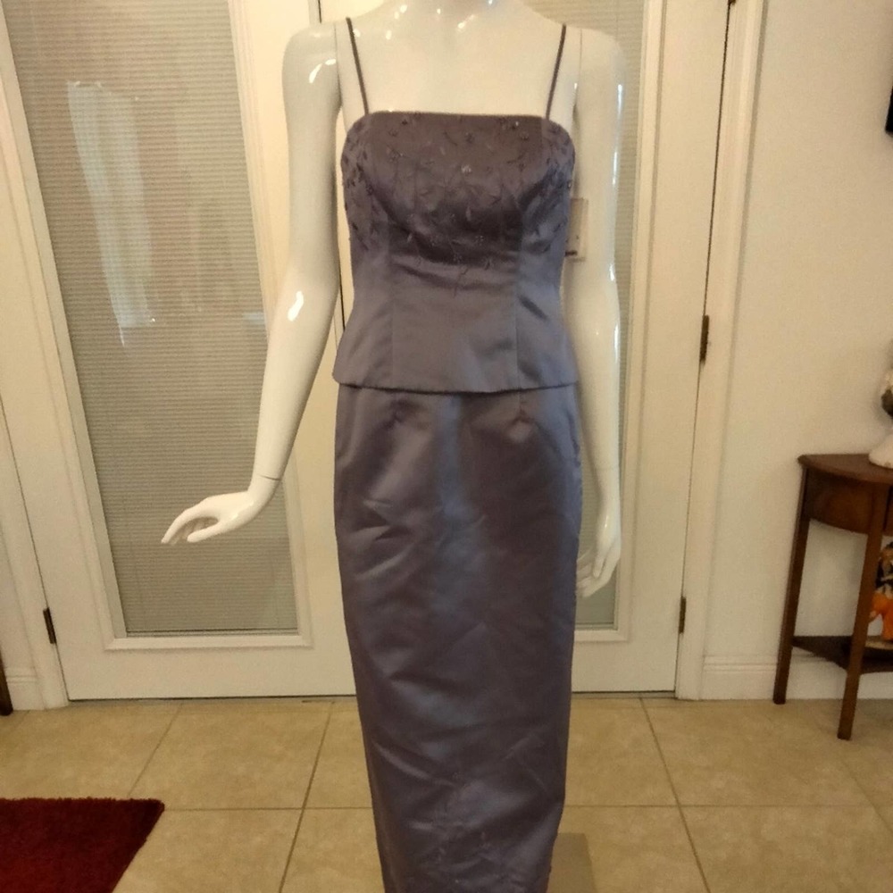 Michael Angelo Satin Lavender Sequence Beaded gown
